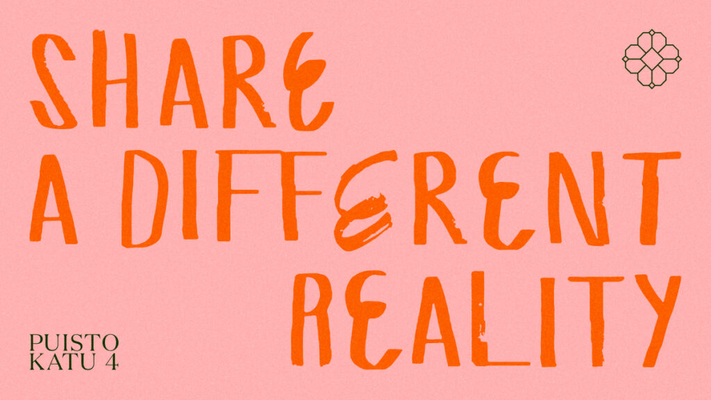 an image with the words "share a different reality"